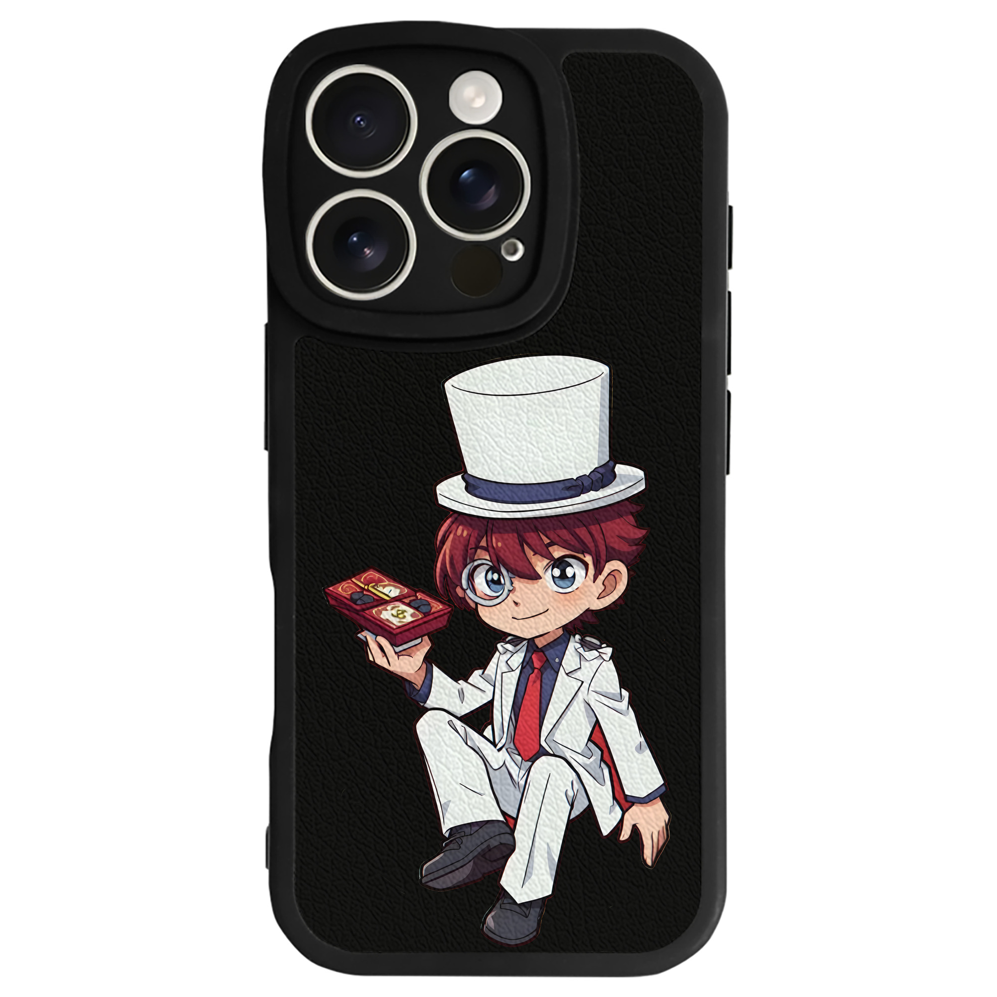 （画像用） 名探偵コナン くろば かいと Detective Conan Kuroba Kaito 【iPhone 16シリーズ対応】シリコンスマホケース（レザー調） 材質：シリコン